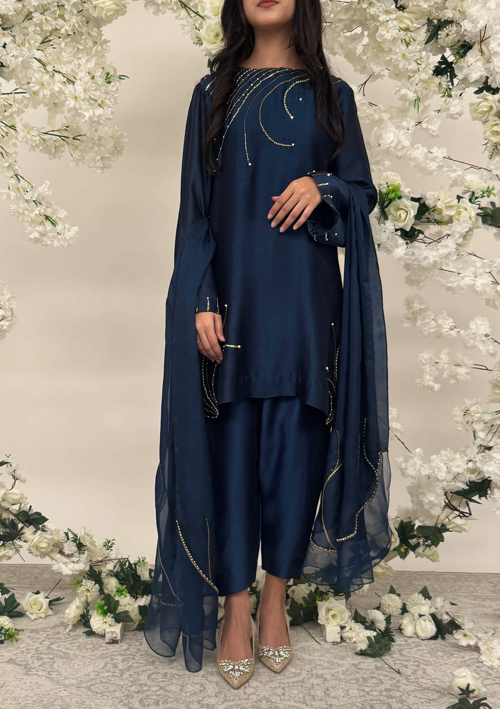 Mavi-with-Shalwar-&amp;-Dupatta Featured Image