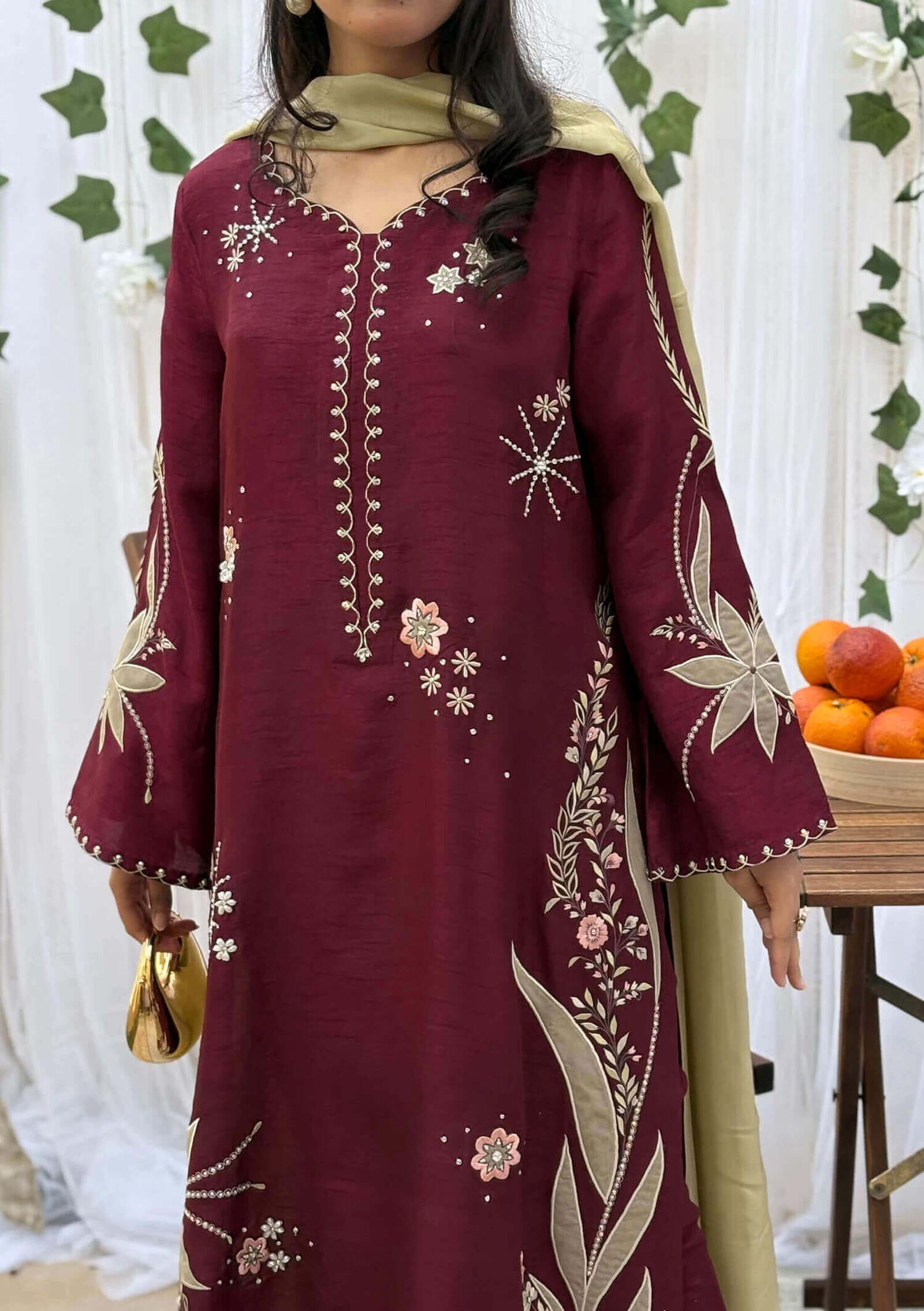Gigi-Kaftan-Shirt-with-Pants-&-Dupatta-Image-Four