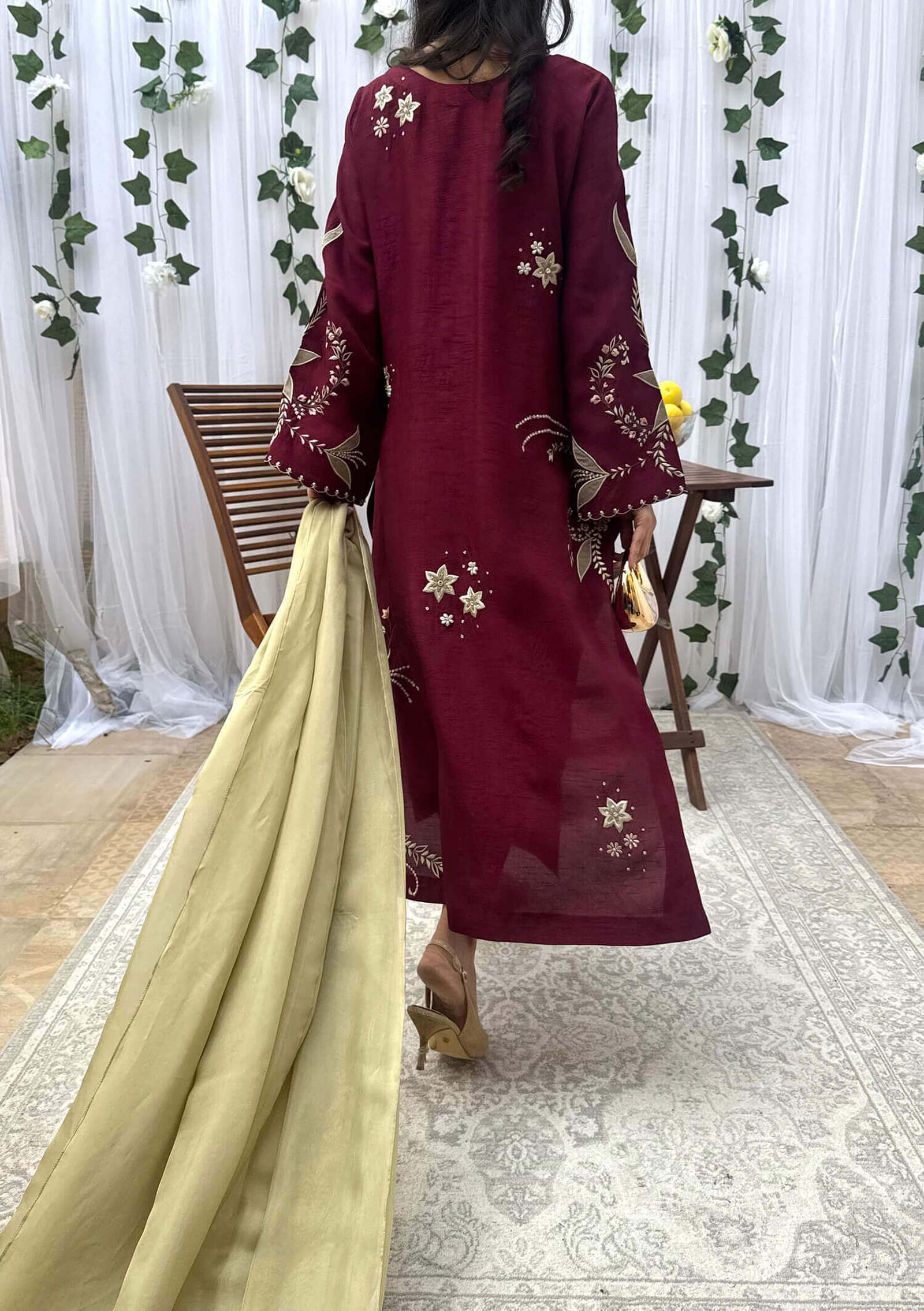 Gigi-Kaftan-Shirt-with-Pants-&-Dupatta-Image-One