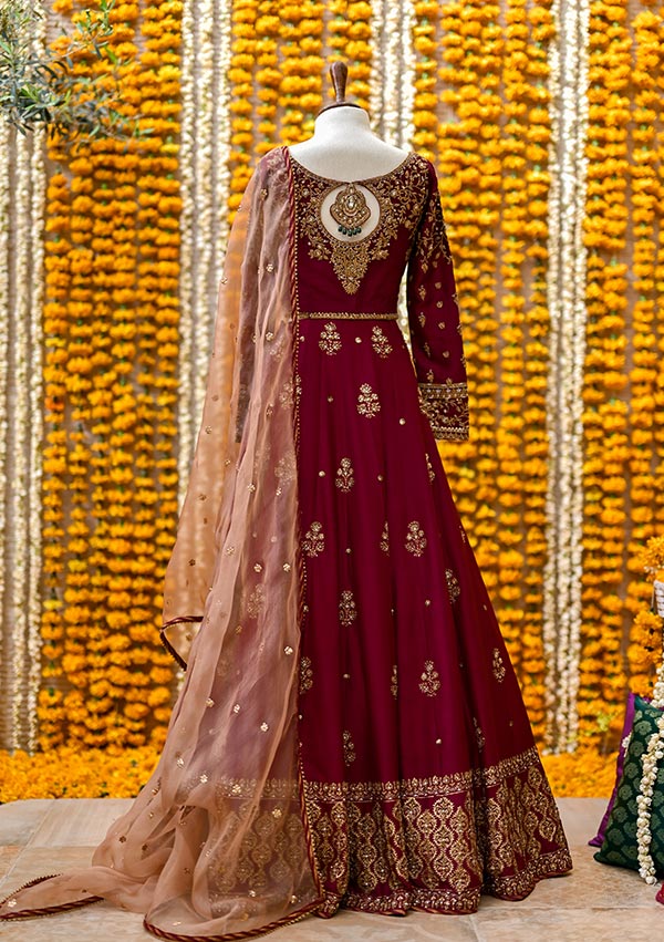 Burgundy-Lehnga-Mahgul-one