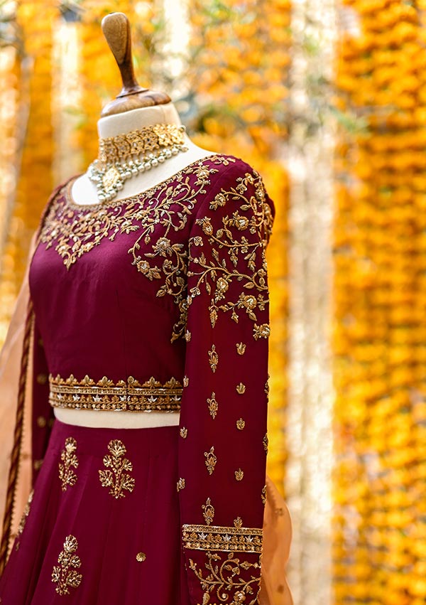 Burgundy-Lehnga-Mahgul-three